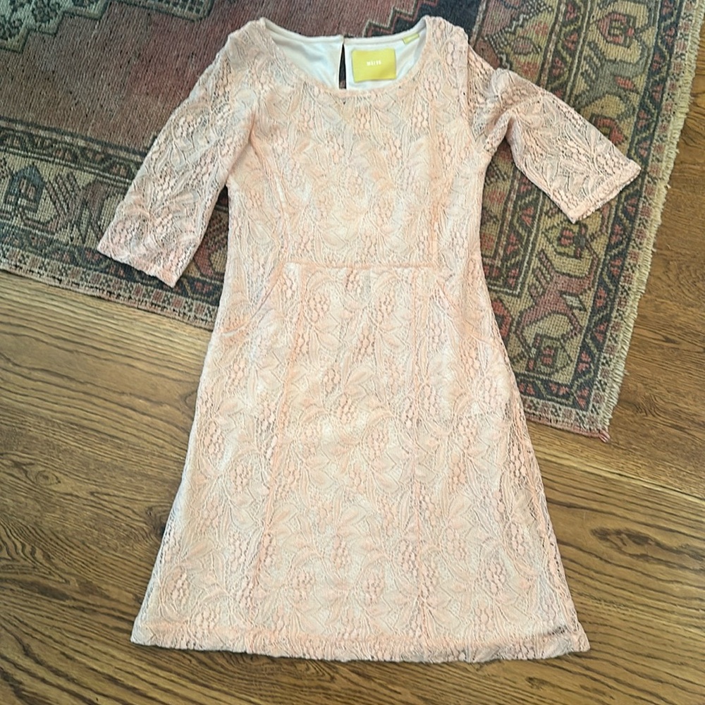 Maeve pink lace dress XS